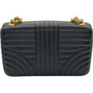 Prada Bag Shoulder Leather Hardware Chain Diagram Black